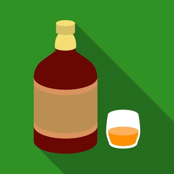 Whisky-ikonen i platt stil isolerad på vit bakgrund. Alkohol symbol lager vektorillustration. — Stock vektor