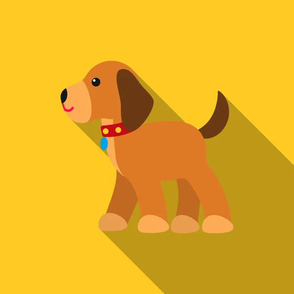 Το περπάτημα στο εικονίδιο διανυσματικά σκύλος σε επίπεδη στυλ για το web — Διανυσματικό Αρχείο