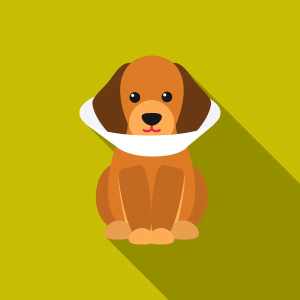 Άρρωστο σκύλο εικονίδιο του φορέα σε επίπεδη στυλ για το web — Διανυσματικό Αρχείο