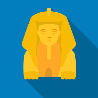 Düz stil beyaz arka plan üzerinde izole Sfenks simgesini. Antik Mısır sembolü hisse senedi vektör çizim.