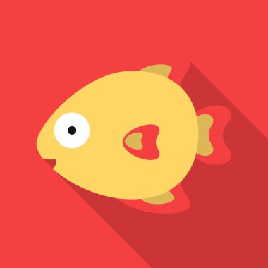 Balık düz simgesi. Gösterim amacıyla web ve mobil tasarım.