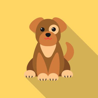 Düz stil beyaz arka plan üzerinde izole köpek simgesini. Hayvan bir sembol stok vektör çizim