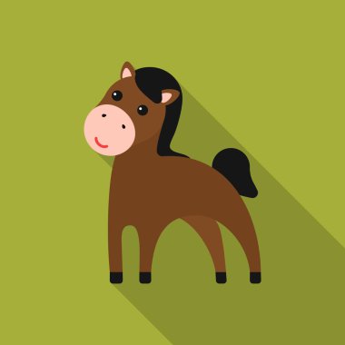 At düz simgesi. Gösterim amacıyla web ve mobil tasarım.