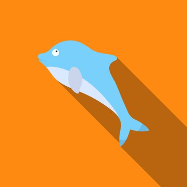 Yunus simgesi düz. Düz büyük hayvanlar hayvan simgesinden tek.