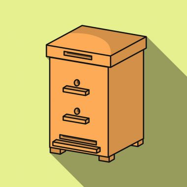 Arı kovanı simgesini düz stil beyaz arka plan üzerinde izole. Arı kovanı sembol stok vektör çizim