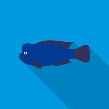 Stearocranus balık simgesi düz. Akvaryum balık simgesinden deniz, okyanus yaşam düz tek.