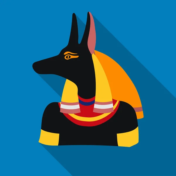 Icône Anubis en style plat isolé sur fond blanc. Illustration vectorielle du symbole Egypte ancienne . — Image vectorielle