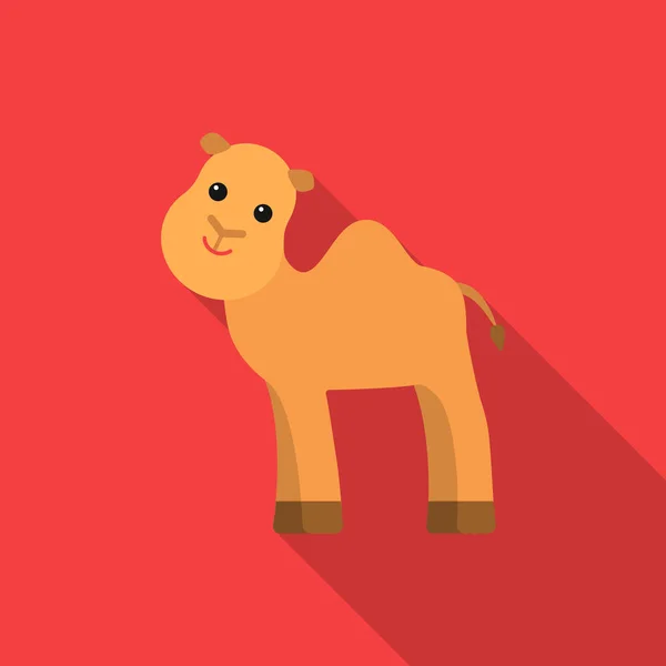 Kamel flach Ikone. Illustration für Web- und Mobildesign. — Stockvektor