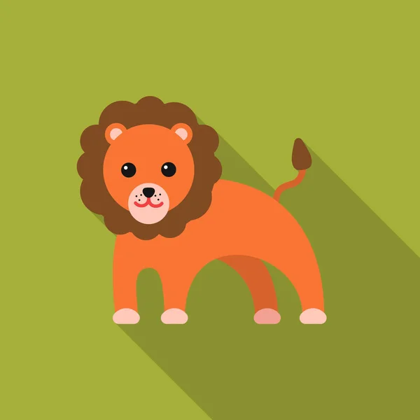 Ícone plano do leão. Ilustração para web e design móvel . — Vetor de Stock