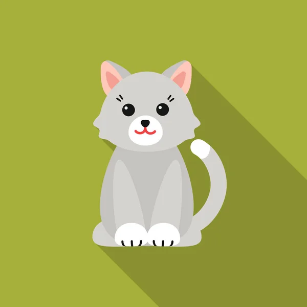 Icona del gatto piatto. Illustrazione per web e mobile design . — Vettoriale Stock