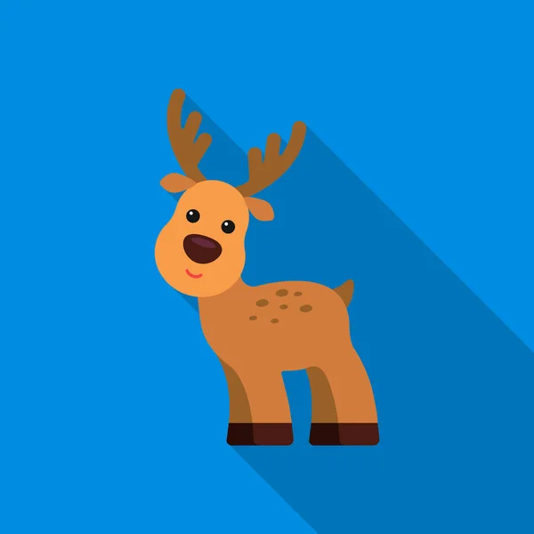 Icona piatta di cervo. Illustrazione per web e mobile design . — Vettoriale Stock