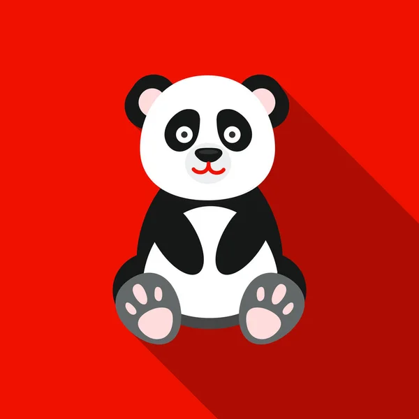 Panda ikona plochý. Připálit zvířat ikonu velkých zvířat, ploché. — Stockový vektor