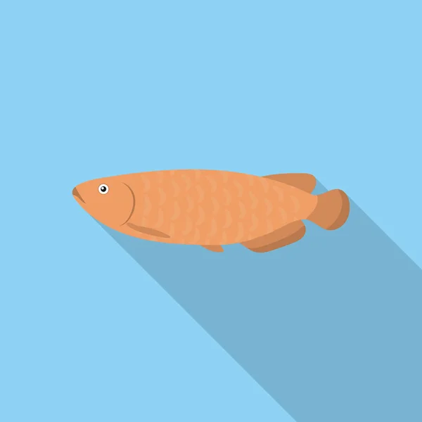 Skleropages fotmosus Fisch Symbol flach. singe aquarium fish icon aus dem meer, ocean life flat. — Stockvektor