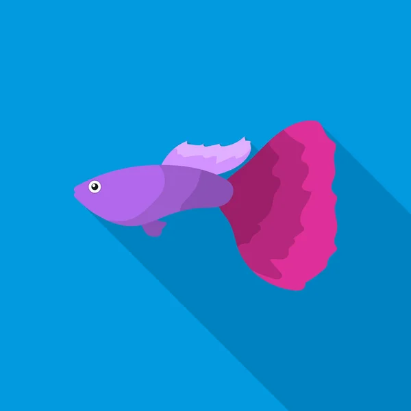 Guppy-Fisch-Symbol flach. singe aquarium fish icon aus dem meer, ocean life flat. — Stockvektor