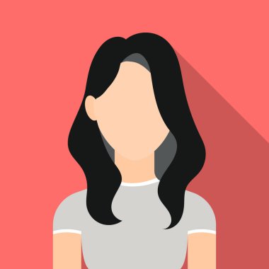 Kız simgesi düz. Tek avatar, büyük avatar düz simgesinden sevgiyle.
