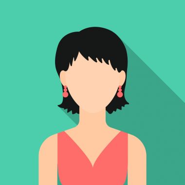 Küpe simgesi düz olan kız. Tek avatar, büyük avatar düz simgesinden sevgiyle.