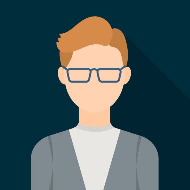 Gözlük simgesi düz olan adam. Tek avatar, büyük avatar düz simgesinden sevgiyle.