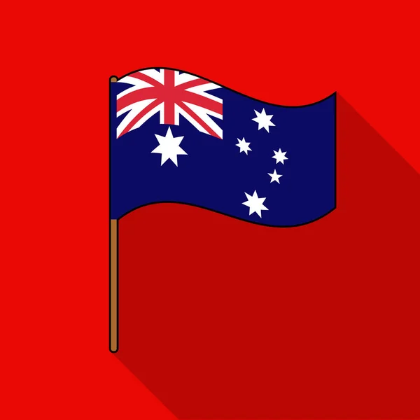 Значок австралийского флага в плоском стиле изолирован на белом фоне. Австралийская векторная иллюстрация . — стоковый вектор
