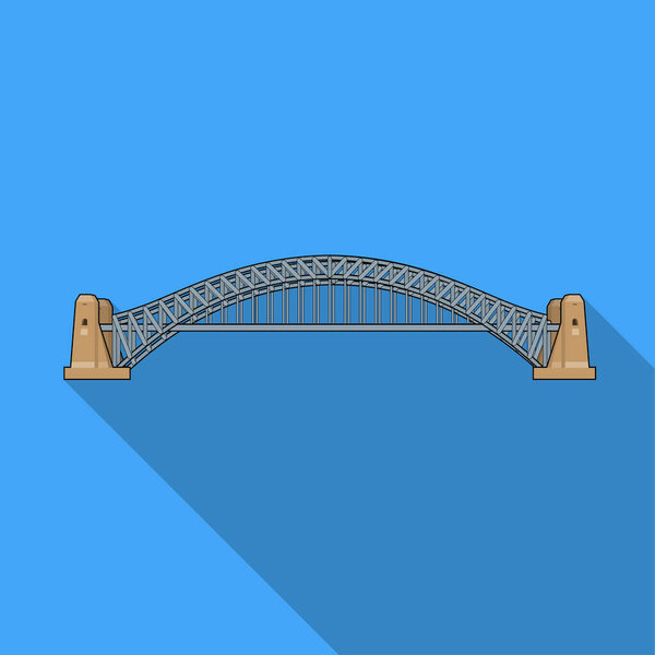 Sydney Harbour Bridge icon in flat style isolated on white background. Australia symbol stock vector illustration.