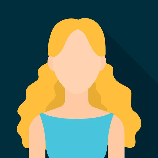 Curly girl ikonen platta. Enda avatar, peaople ikon från stora avatar platta. — Stock vektor