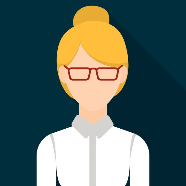 Mujer de negocios icono plano. Avatar individual, peaople icono de la gran avatar plana . — Vector de stock