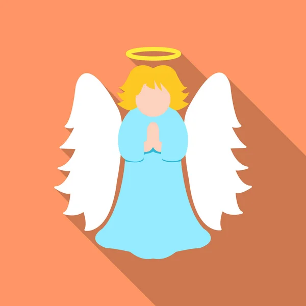 Christmas angel icon in flat style isolated on white background. Christmas Day symbol stock vector illustration. — Stock Vector