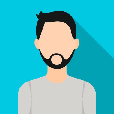 Sakal simgesi düz olan adam. Tek avatar, büyük avatar düz simgesinden sevgiyle.