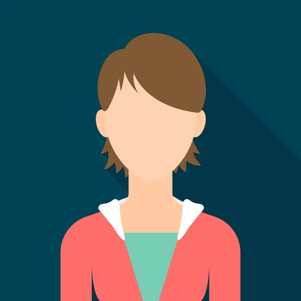 Icono mujer plana. Avatar individual, peaople icono de la gran avatar plana . — Vector de stock