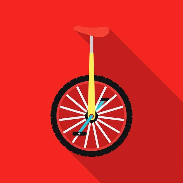 Monocycle pictogram in vlakke stijl geïsoleerd op een witte achtergrond. Circus symbool voorraad vectorillustratie. — Stockvector