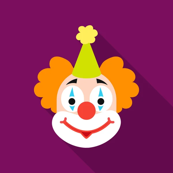 Icona clown in stile piatto isolata su sfondo bianco. Illustrazione vettoriale del simbolo del circo . — Vettoriale Stock