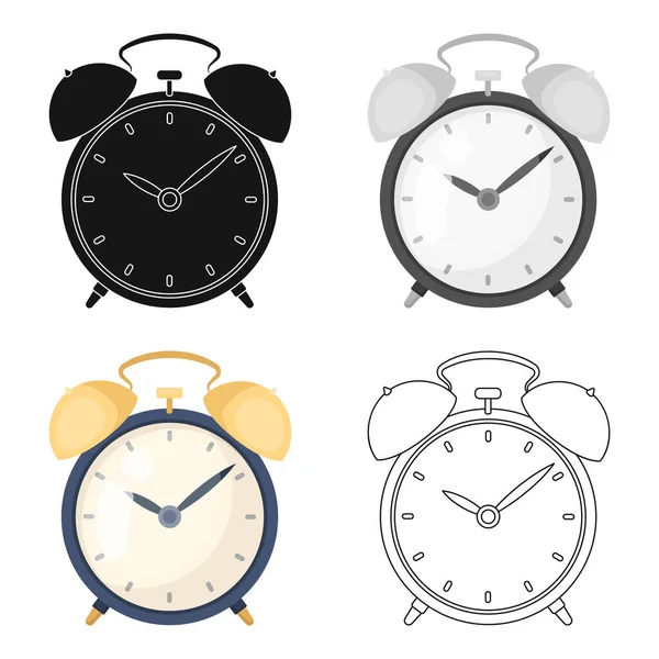 Orologio da comodino icona in stile cartone animato isolato su sfondo bianco. Illustrazione vettoriale del simbolo del sonno e del riposo . — Vettoriale Stock