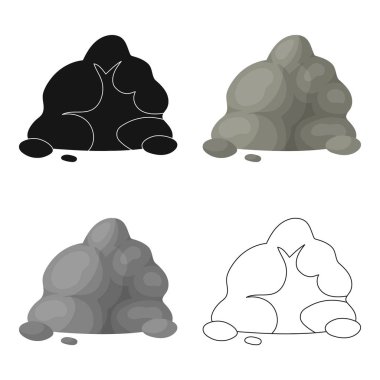 Küçük gri slayt. Küçük taşlar çok sayıda oluşur bir dağ. Resimde çizgi film tarzı vektör simge hisse senedi simgesi farklı dağlar tek.