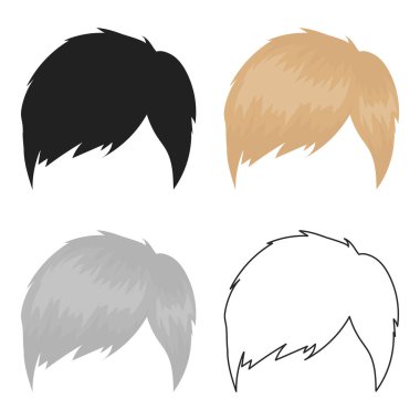 Beyaz arka plan üzerinde izole karikatür tarzı saç modeli simgesini mans. Sakal sembol stok vektör çizim.