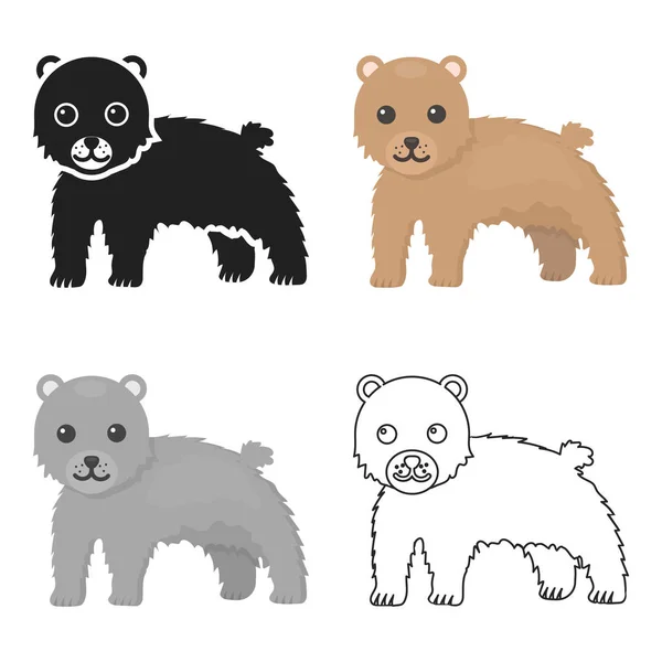 Αρκούδα εικονίδιο καρτούν. Τσουρουφλίζω ζώων εικονίδιο από τα κινούμενα σχέδια μεγάλα ζώα. — Διανυσματικό Αρχείο