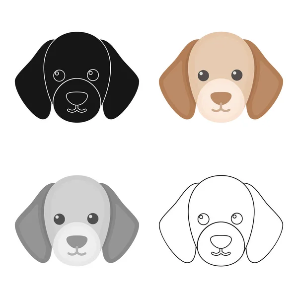 Perro hocico vector icono en estilo de dibujos animados para la web — Vector de stock