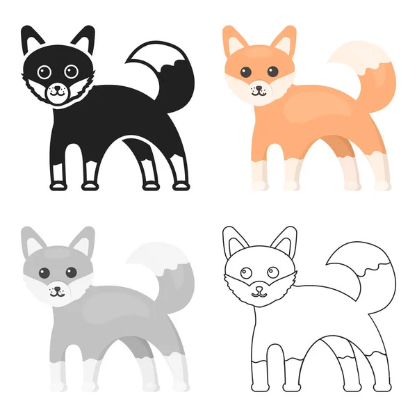 Desenhos animados de ícone Fox. Ícone de animal Singe dos desenhos animados dos grandes animais . — Vetor de Stock