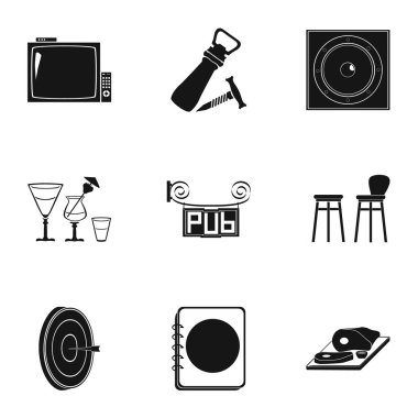 Vahşi hayvanların simgeler kümesi. Yırtıcı ve huzurlu vahşi hayvanlar. Gerçekçi hayvan simge siyah stil vektör simge stok çizim üzerinde set koleksiyonu.