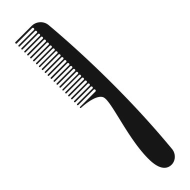 Saç için tarak. Berber tek simge siyah stil vektör simge stok çizim web içinde.