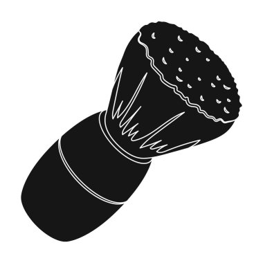 Tıraş fırçası. Berber tek simge siyah stil vektör simge stok çizim web içinde.