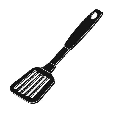 Mutfak spatula. Barbekü tek simge siyah stil vektör simge stok çizim web içinde.