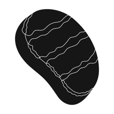 Kızarmış biftek. Barbekü tek simge siyah stil vektör simge stok çizim web içinde.