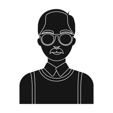 Yaşlı adam. Yaşlılık tek simge siyah stil vektör simge stok çizim web içinde.