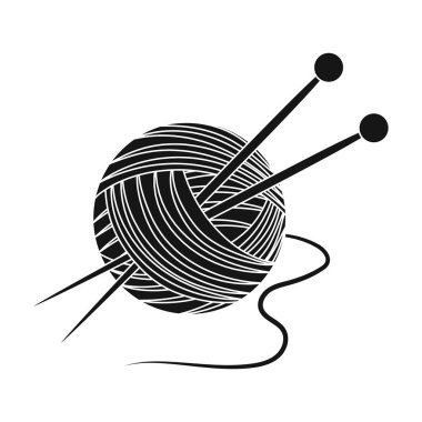 Knitting.Old yaş tek simge siyah stil vektör simge stok çizim web içinde.