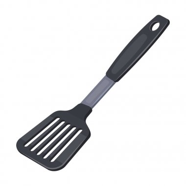 Mutfak spatula. Barbekü tek kutsal kişilerin resmi içinde karikatür tarzı vektör simge stok çizim web.