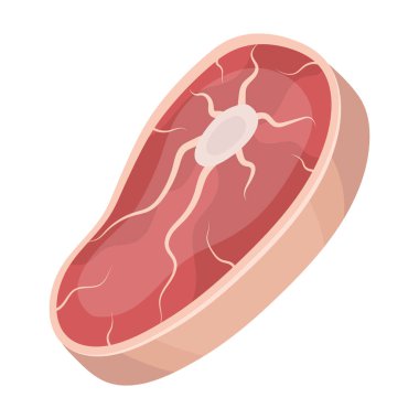 Barbekü için biftek. Barbekü tek kutsal kişilerin resmi içinde karikatür tarzı vektör simge stok çizim web.