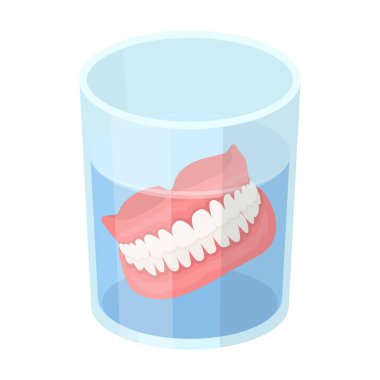 Dentures.Old yaş tek simge karikatür tarzı vektör simge stok çizim web içinde.