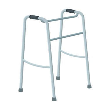 Walker engelliler için. Yaşlılık tek kutsal kişilerin resmi içinde karikatür tarzı vektör simge stok çizim web.