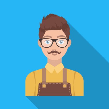 Erkek Kuaför. Düz stil vektör simge stok çizim web berber tek simge.