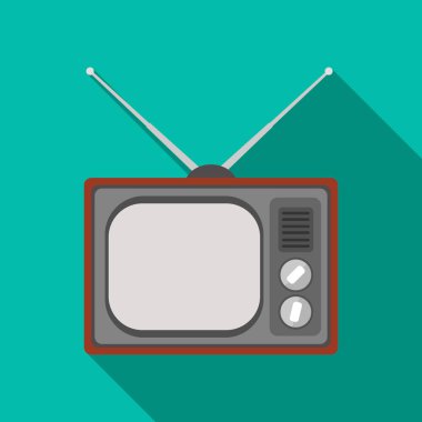 Eski Tv.Old yaş tek kutsal kişilerin resmi içinde düz stil vektör simge stok çizim web.