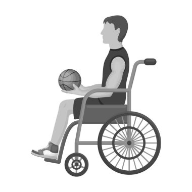 Devre dışı basketbolcu. Tek renkli stil vektör simge stok çizim web basketbol tek simge.